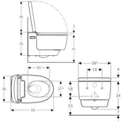 Douchewc Geberit AquaClean Mera Comfort glans/chroom afdekplaatje – glans wit