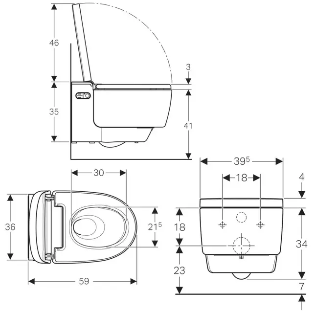 Douchewc Geberit AquaClean Mera Comfort glans wit