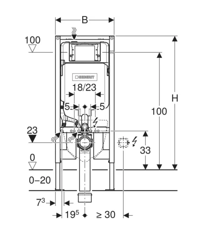 GEBERIT GEBERIT Inbouwreservoir Duofix UP720 114x50x8 cm 111.794.00.1