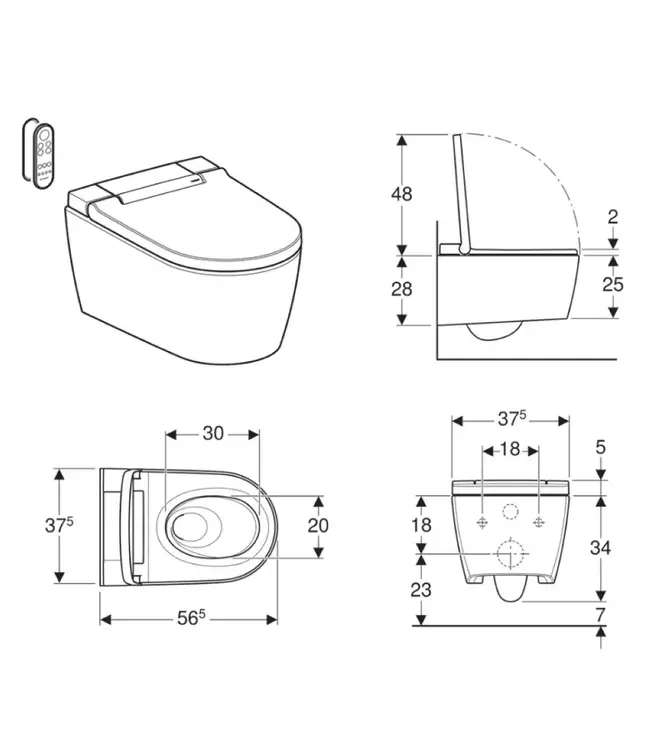 Douchewc Geberit AquaClean Sela - alpine wit