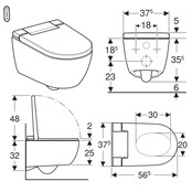 Douchewc Geberit AquaClean Alba Alphine Wit afdekplaat