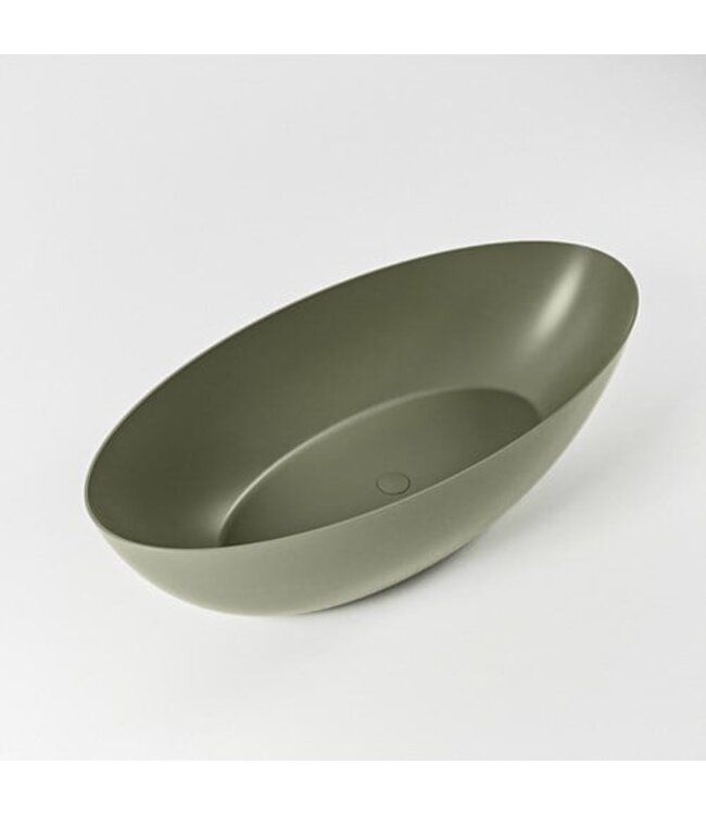 MONDIAZ Vrijstaand bad Float Army / Talc 170x80cm Solid Surface