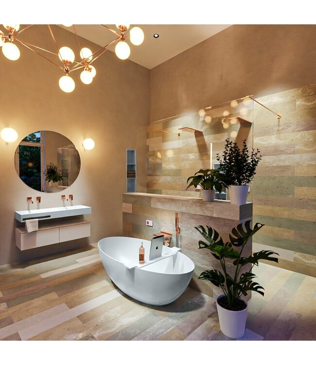 MONDIAZ Vrijstaand bad Float Clay  / Clay 170x80cm Solid Surface