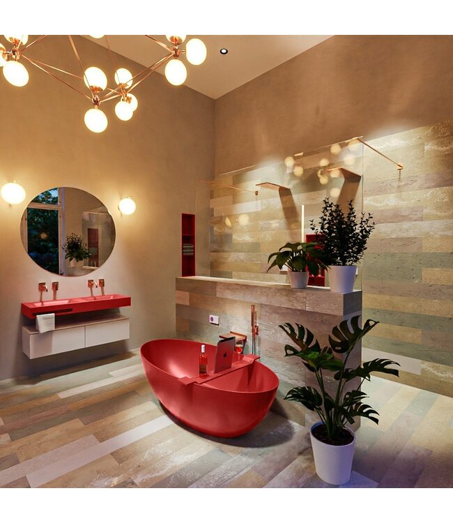 MONDIAZ Vrijstaand bad Float Fire  / Fire 170x80cm Solid Surface