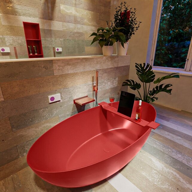 Vrijstaand bad Float Fire  / Fire 170x80cm Solid Surface Vrijstaand bad Float Fire  / Fire 170x80cm Solid Surface