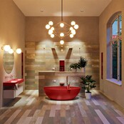 Vrijstaand bad Float Fire  / Fire 170x80cm Solid Surface Vrijstaand bad Float Fire  / Fire 170x80cm Solid Surface