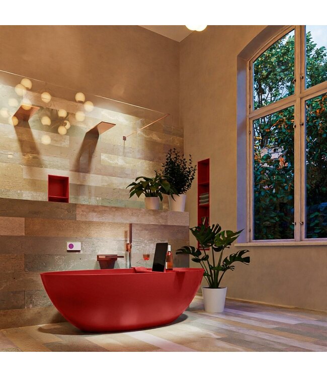 MONDIAZ Vrijstaand bad Float Fire  / Fire 170x80cm Solid Surface