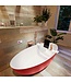 MONDIAZ Vrijstaand bad Float Fire  / Talc 170x80cm Solid Surface