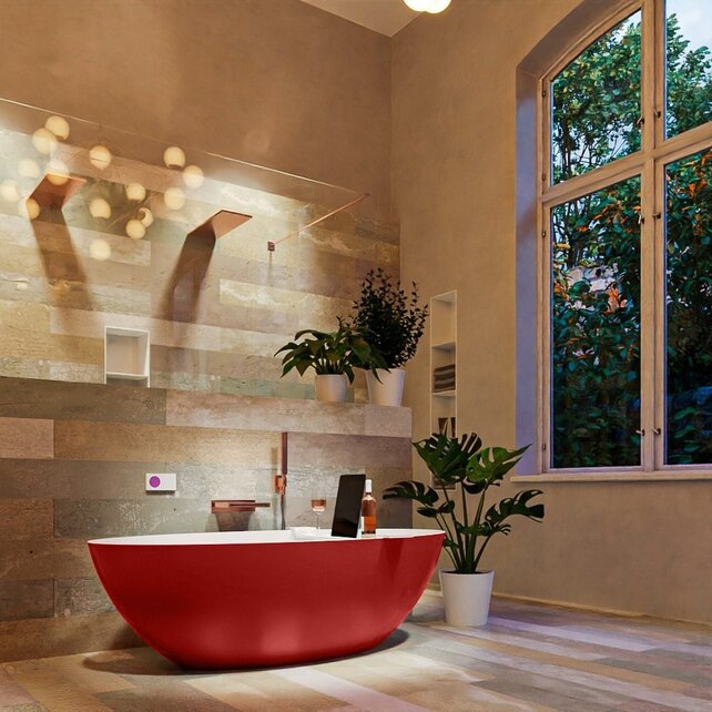 Vrijstaand bad Float Fire  / Talc 170x80cm Solid Surface Vrijstaand bad Float Fire  / Talc 170x80cm Solid Surface