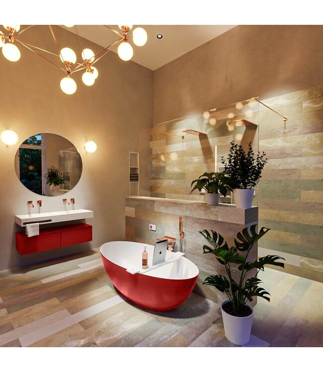 Vrijstaand bad Float Fire  / Talc 170x80cm Solid Surface