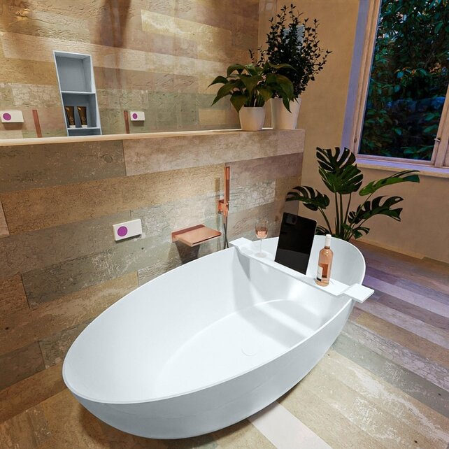 Vrijstaand bad Float Clay  / Clay 170x80cm Solid Surface Vrijstaand bad Float Clay  / Clay 170x80cm Solid Surface