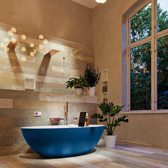 Vrijstaand bad Float Jeans  / Talc 170x80cm Solid Surface Vrijstaand bad Float Jeans  / Talc 170x80cm Solid Surface