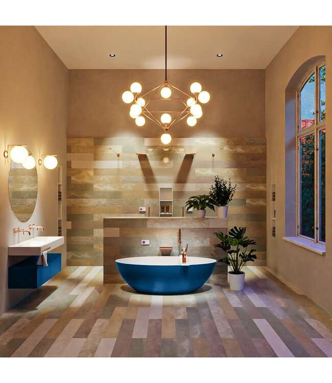 MONDIAZ Vrijstaand bad Float Jeans  / Talc 170x80cm Solid Surface