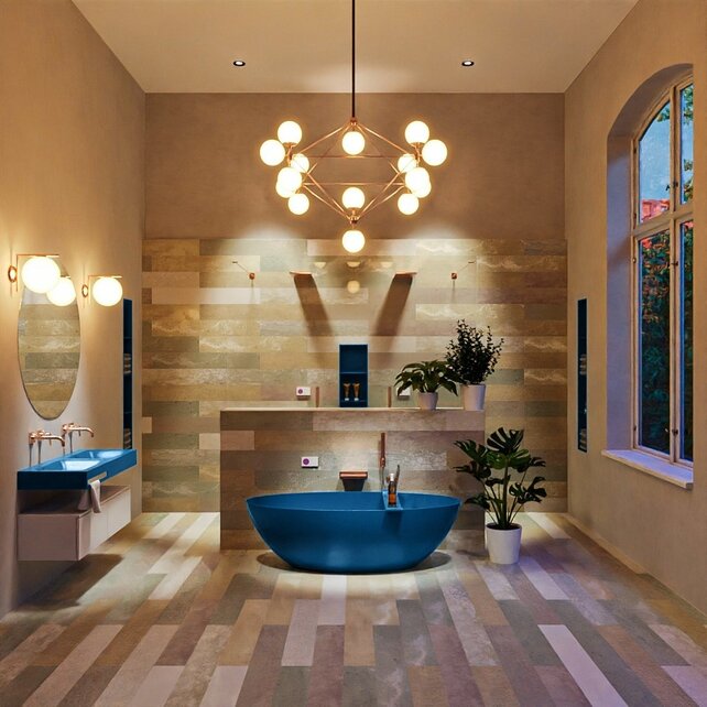 Vrijstaand bad Float Jeans  / Jeans 170x80cm Solid Surface Vrijstaand bad Float Jeans  / Jeans 170x80cm Solid Surface