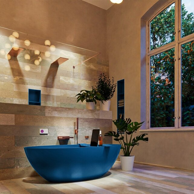 Vrijstaand bad Float Jeans  / Jeans 170x80cm Solid Surface Vrijstaand bad Float Jeans  / Jeans 170x80cm Solid Surface