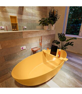 MONDIAZ Vrijstaand bad Float Ocher  / Ocher 170x80cm Solid Surface