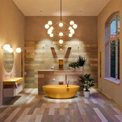 Vrijstaand bad Float Ocher  / Ocher 170x80cm Solid Surface Vrijstaand bad Float Ocher  / Ocher 170x80cm Solid Surface