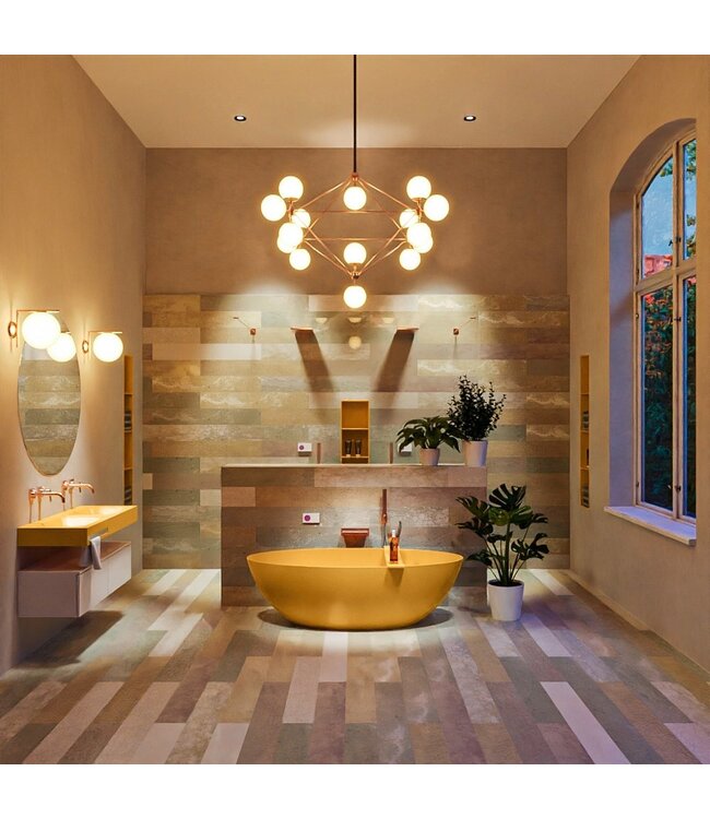 MONDIAZ Vrijstaand bad Float Ocher  / Ocher 170x80cm Solid Surface