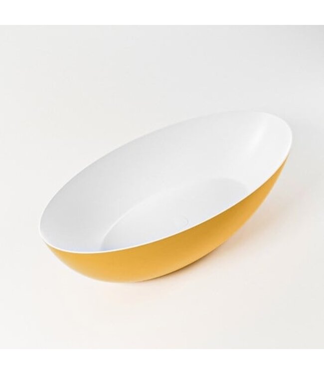 MONDIAZ Vrijstaand bad Float Ocher  / Ocher 170x80cm Solid Surface