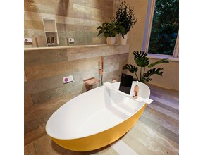 Vrijstaand bad Float Ocher  / Talc 170x80cm Solid Surface