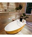 MONDIAZ Vrijstaand bad Float Ocher  / Talc 170x80cm Solid Surface
