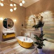 Vrijstaand bad Float Ocher  / Talc 170x80cm Solid Surface Vrijstaand bad Float Ocher  / Talc 170x80cm Solid Surface