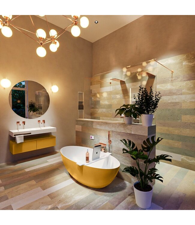 Vrijstaand bad Float Ocher  / Talc 170x80cm Solid Surface