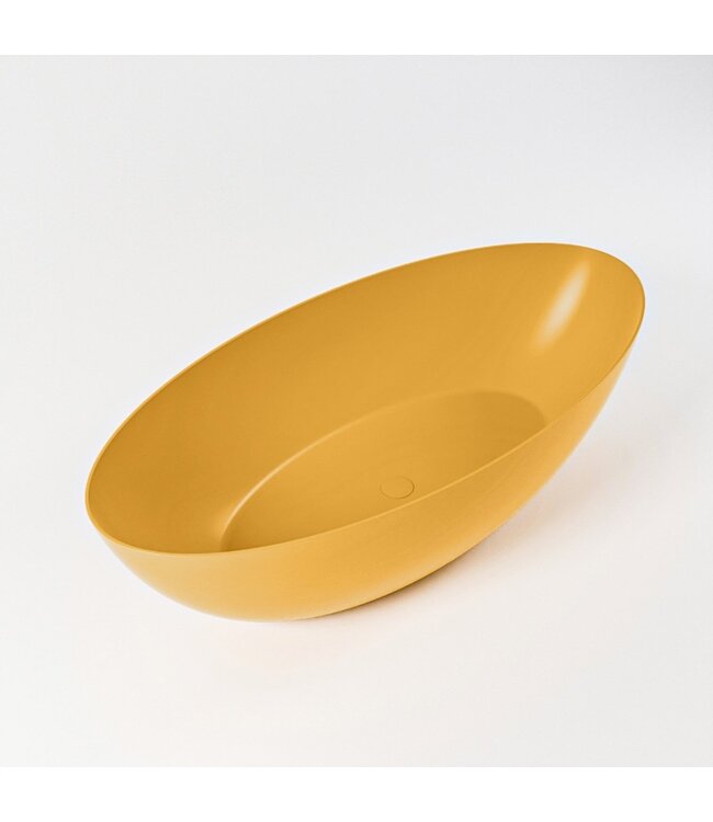 MONDIAZ Vrijstaand bad Float Ocher  / Talc 170x80cm Solid Surface