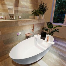 Vrijstaand bad Float Plata  / Talc 170x80cm Solid Surface