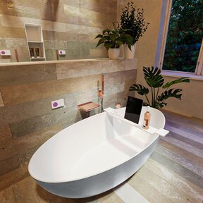 Vrijstaand bad Float Plata  / Talc 170x80cm Solid Surface