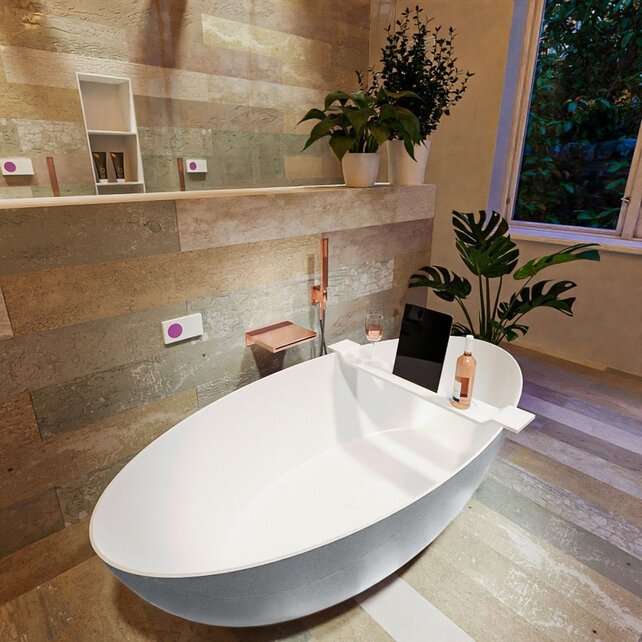 Vrijstaand bad Float Plata  / Talc 170x80cm Solid Surface Vrijstaand bad Float Plata  / Talc 170x80cm Solid Surface