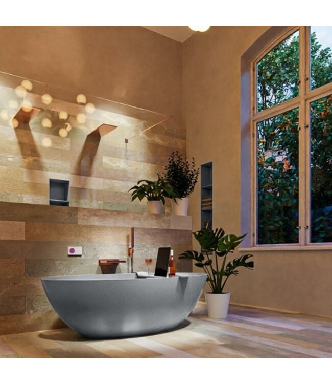 MONDIAZ Vrijstaand bad Float Plata  / Plata 170x80cm Solid Surface