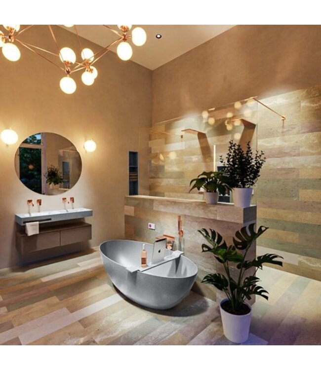 MONDIAZ Vrijstaand bad Float Plata  / Plata 170x80cm Solid Surface