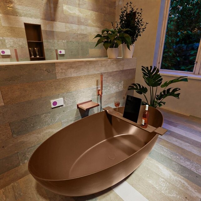 Vrijstaand bad Float Roest / Roest 170x80cm Solid Surface Vrijstaand bad Float Roest / Roest 170x80cm Solid Surface