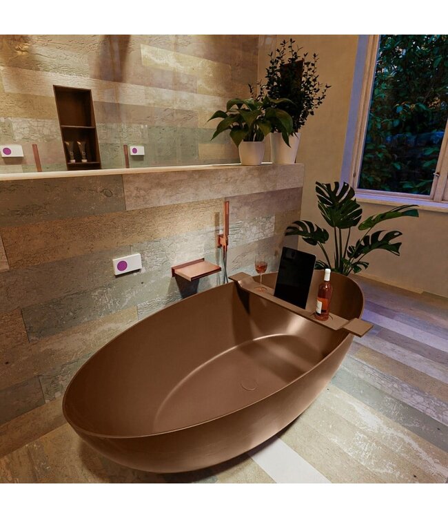 MONDIAZ Vrijstaand bad Float Roest / Roest 170x80cm Solid Surface