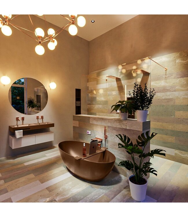 MONDIAZ Vrijstaand bad Float Roest / Roest 170x80cm Solid Surface