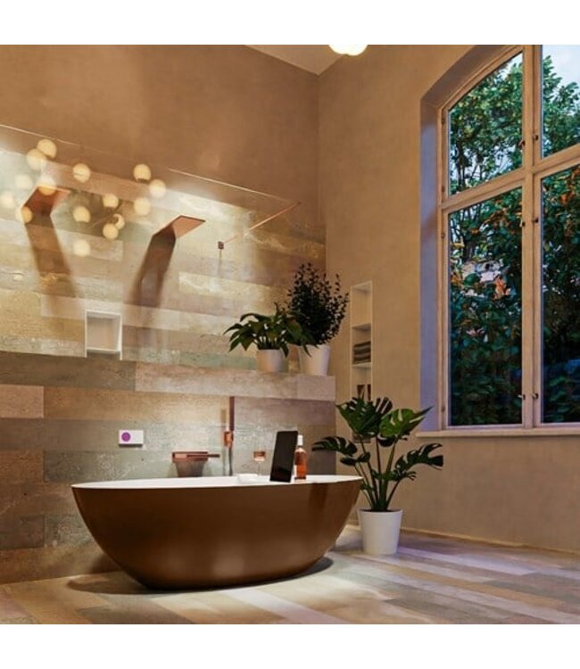 MONDIAZ Vrijstaand bad Float Roest / Talc 170x80cm Solid Surface