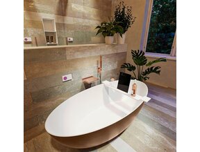 Vrijstaand bad Float Roest / Talc 170x80cm Solid Surface