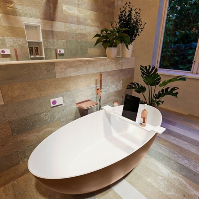 Vrijstaand bad Float Roest / Talc 170x80cm Solid Surface Vrijstaand bad Float Roest / Talc 170x80cm Solid Surface