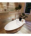 MONDIAZ Vrijstaand bad Float Roest / Talc 170x80cm Solid Surface