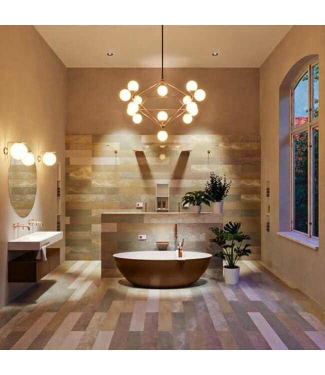 MONDIAZ Vrijstaand bad Float Roest / Talc 170x80cm Solid Surface