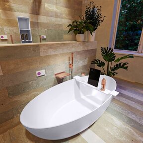 Vrijstaand bad Float Cale / Talc 170x80cm Solid Surface