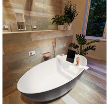 Vrijstaand bad Float Dark Grey / Talc 170x80cm Solid Surface