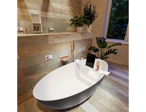 Vrijstaand bad Float Dark Grey / Talc 170x80cm Solid Surface