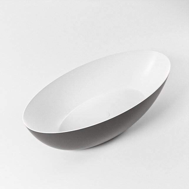 Vrijstaand bad Float Dark Grey / Talc 170x80cm Solid Surface Vrijstaand bad Float Dark Grey / Talc 170x80cm Solid Surface