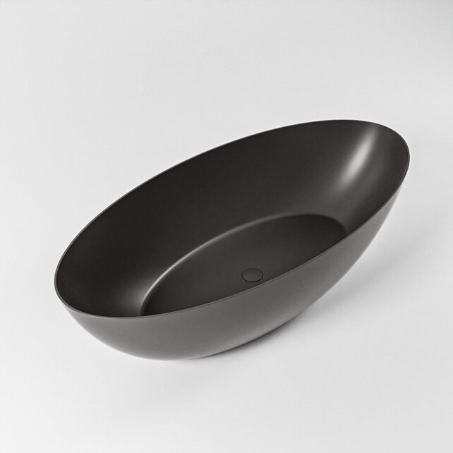 Vrijstaand bad Float Dark Grey / Talc 170x80cm Solid Surface Vrijstaand bad Float Dark Grey / Talc 170x80cm Solid Surface