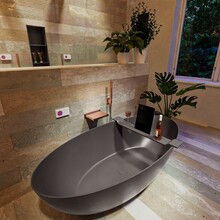 Vrijstaand bad Float Dark Grey / Dark Grey 170x80cm Solid Surface