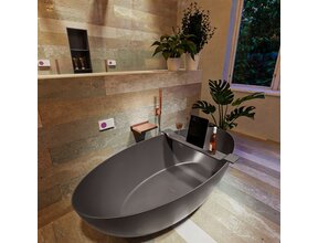 Vrijstaand bad Float Dark Grey / Dark Grey 170x80cm Solid Surface