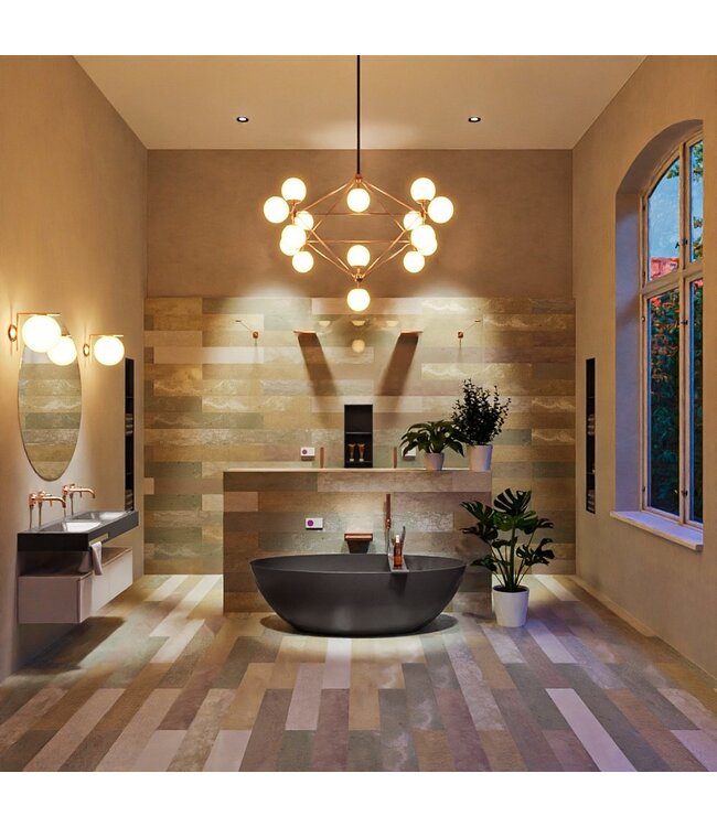 MONDIAZ Vrijstaand bad Float Dark Grey / Dark Grey 170x80cm Solid Surface