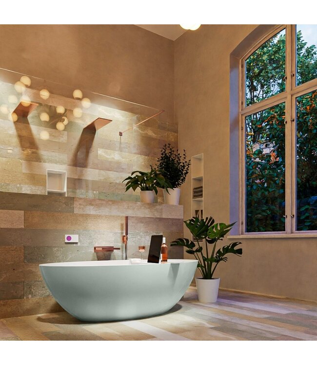 MONDIAZ Vrijstaand bad Float Greey / Greey 170x80cm Solid Surface